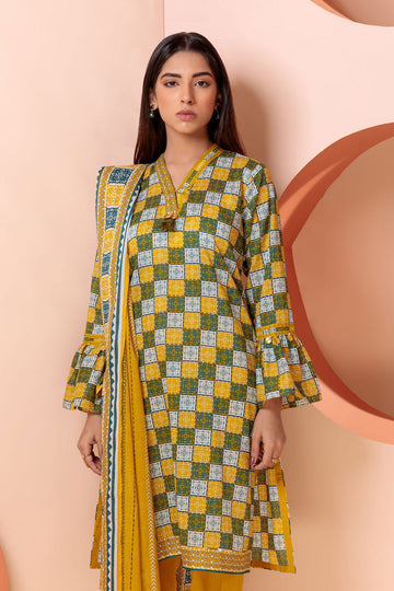 Bonanza Satrangi Yellow Lawn Suit Ask223p46 Eid Pret 2022 Online Shopping